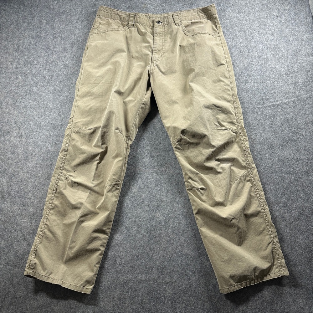 Patagonia Pants 36 Tan Articulated Knee Workwear Organic Cotton Utility Flaws